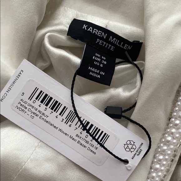 Karen Millen Crystal Embellished Woven Maxi Blazer Dress SIZE UK 10 RRP £549 - Picture 5 of 7